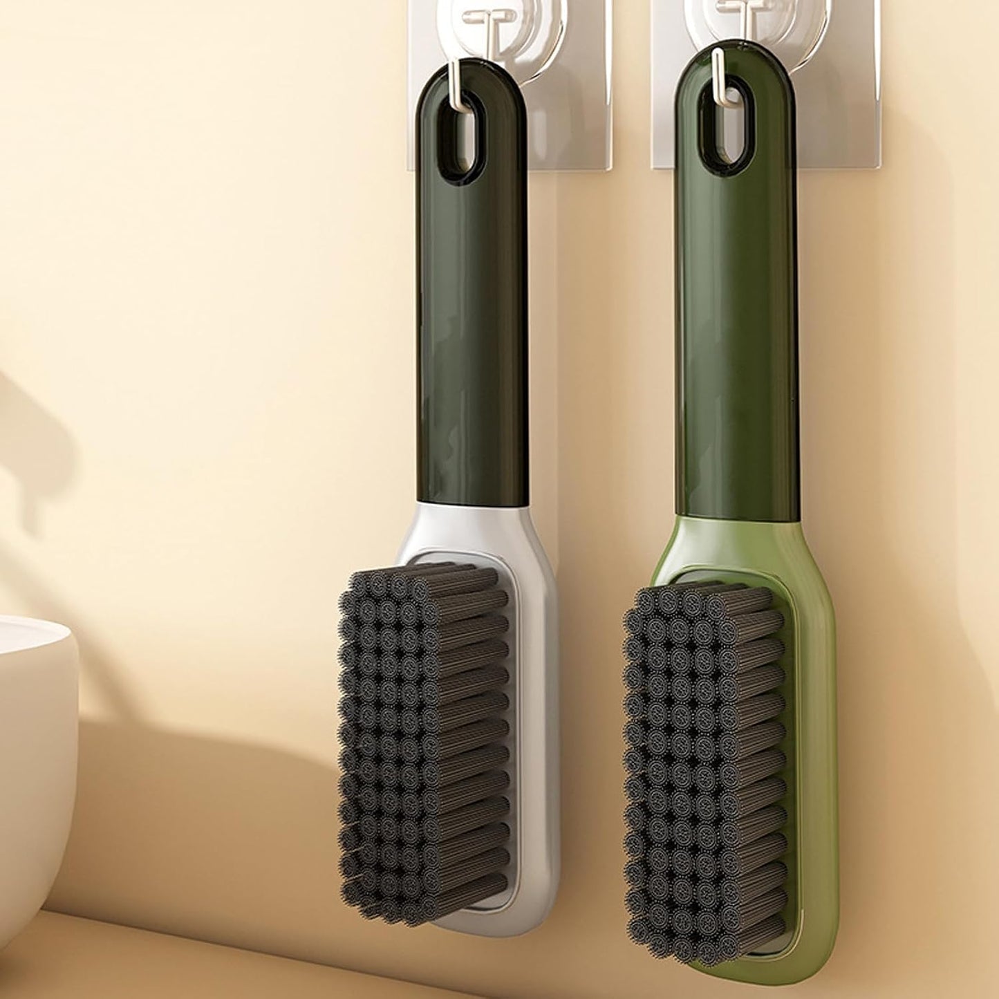 Laundry Stain Brush Household Scrub Brush Laundry Brush for Stain Removal, Soft Bristle Brush 2 Pack Stain Brush for Clothes Scrubbing Bathroom Cleaning Brush, Easy to Hold