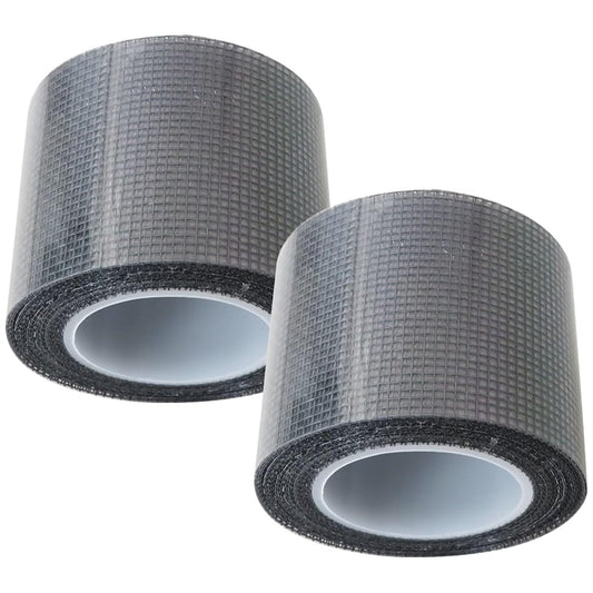 GRABOTE 2 Pack Window Screen Repair Kit 16.5FT 3-Layer Strong Adhesive & Waterproof Tape Fiberglass Covering mesh-Screen Door Patch Repair Kit (Black)