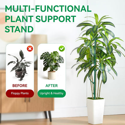 6 Pack Stackable Plant Support Stakes, Stackable Indoor/Outdoor Plant Support Pole with Clamps, Garden Trellis for Supporting Monstera Potted Plants and Climbing Plants