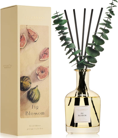 COCORRÍNA Wild Mint & Eucalyptus Reed Diffuser – 6.76 oz Essential Oil with 8 Reeds & Real Eucalyptus Sticks, Home Fragrance for Bedroom or Bathroom Décor