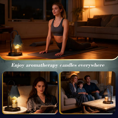 Candle Warmer Lamp with Timer & Dimmable 4-Level Brightness - Adjustable Height,for New Home Bedroom, Gifts for Women(Blue)