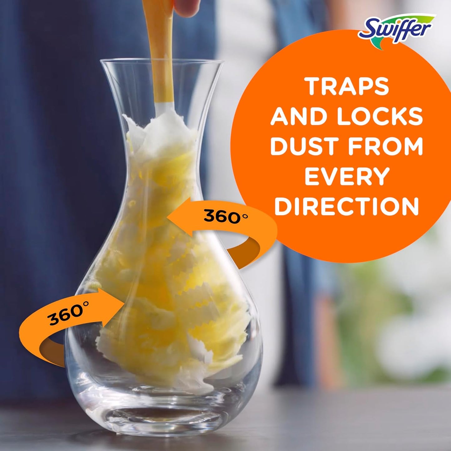 Swiffer Duster Kit with 3 ft Extendable Handle | Includes 1 Duster Extendable Handle (3 ft). 3 Heavy Duty Duster Refills. For Ceiling Fans, Vents, and Hard to Reach Places
