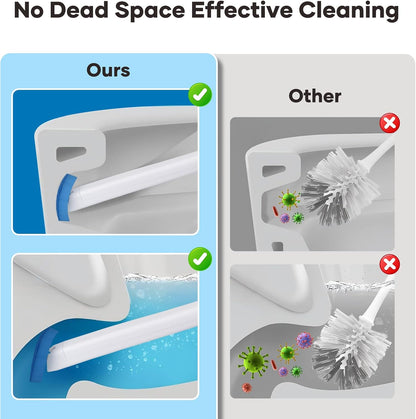 2 Pack Disposable Toilet Brush and Holder Set, Wall Mounted Toilte Wand Kit, Disposable Bowl Ceaner Wand and Caddy with 96 Refills for Closestool Cleaning