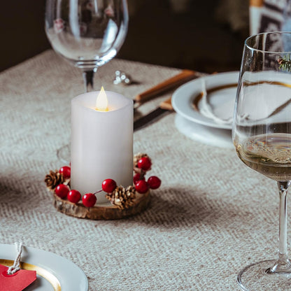 3x4 Flickering Flameless Candles Set of 3,Real Wax Pillar LED Candles,with Timer,4 inch Flameless Candles with Remote,for Party Wedding Holiday Home Decor,Ivory