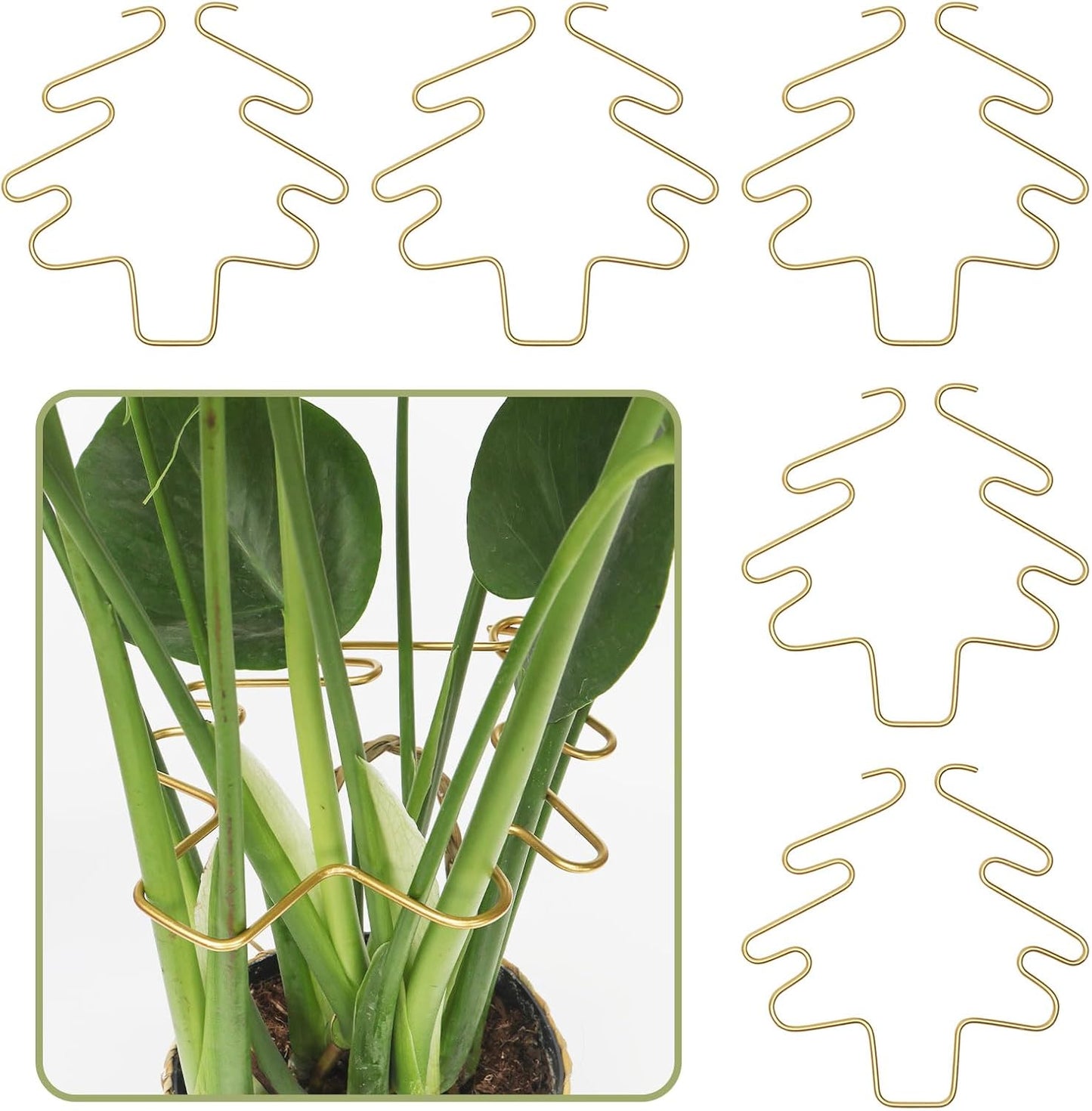 PRETTY JOLLY 5PCS Iron Monstera Plant Support Stakes Premium Plant Stand for Indoor & Outdoor Plants Practical Leaf Holders,Durable Trellis Accessories for Gardening Enthusiasts(Tree+Butterfly)