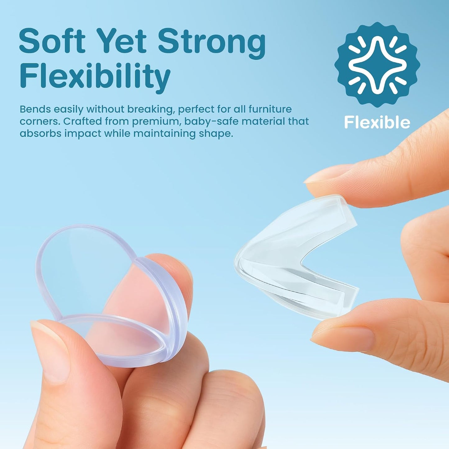 15 Pcs L-Shape Corner Protector for Baby Proofing – Clear 4cm x 4cm Edge Safety Bumpers for Furniture & Sharp Table Corners – Slim Profile Secure Adhesive Gel Pads Included