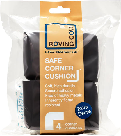 Roving Cove HeftyFit Corner Protector for Baby (4 Large Corners), Heavy-Duty Soft Rubber Foam Furniture Corner Bumper Guards, 3M Adhesive Pre-Taped, Oyster White (Off White)