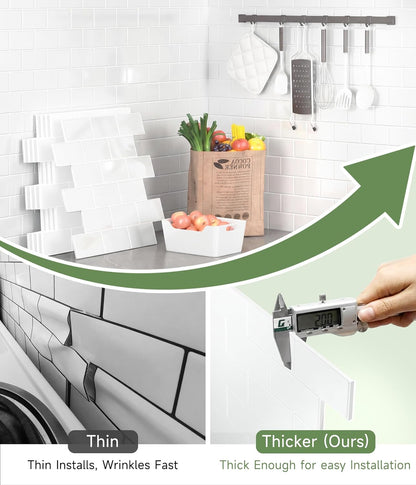 Yoillione Peel and Stick Backsplash for Kitchen: Self Adhesive Wall Tiles for Bathroom - Vinyl Thick Back Splash Tile (10, Light Coffee)