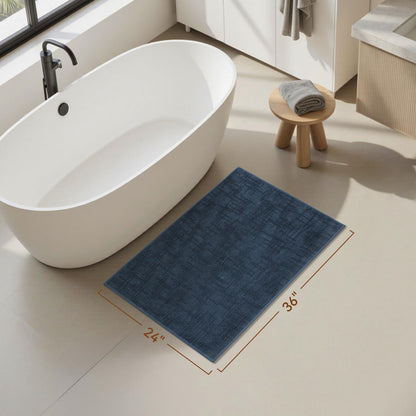 AMOAMI Bath Mat Non Slip Super Absorbent Quick Dry Bath Mats for Bathroom Floor Rubber Backing Washable Bathroom Rugs Modern Woven Jacquard Mat, Beside Tub Bath Rugs, 17" x 24", LightGrey