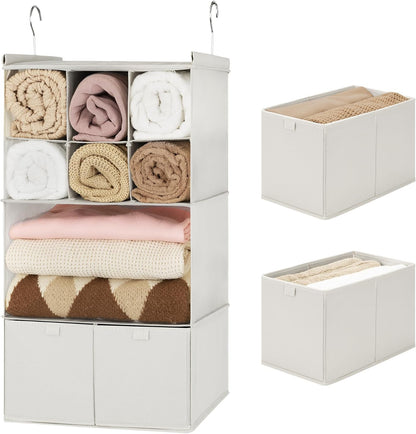 GRANNY SAYS 3-Shelf Hanging Closet Organizer and Storage, Collapsible Hanging Closet Shelves, Hanging Organizer for Closet & RV, Gray, 29 ½" H X 12" W X 12" D, 1-Pack