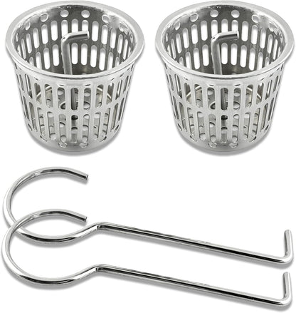 2 Pcs Shower Drain Strainer Hair Catcher, 304 Stainless Steel Drain Strainer Compatible with Oatey Designline Linear & Square Shower Drains with Drain Grate Lifting Key, Vertical Hook Style