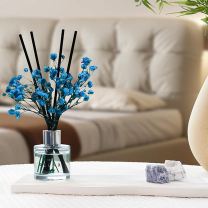 3 Pack Fragrance Reed Diffuser, 50ML Lavender Jasmine Lemongrass Aromatherapy Diffuser Set with 12 Black Fiber Sticks,Air Freshener for Bedroom Bathroom Office, 8.2X 6.6X 2.1 inch
