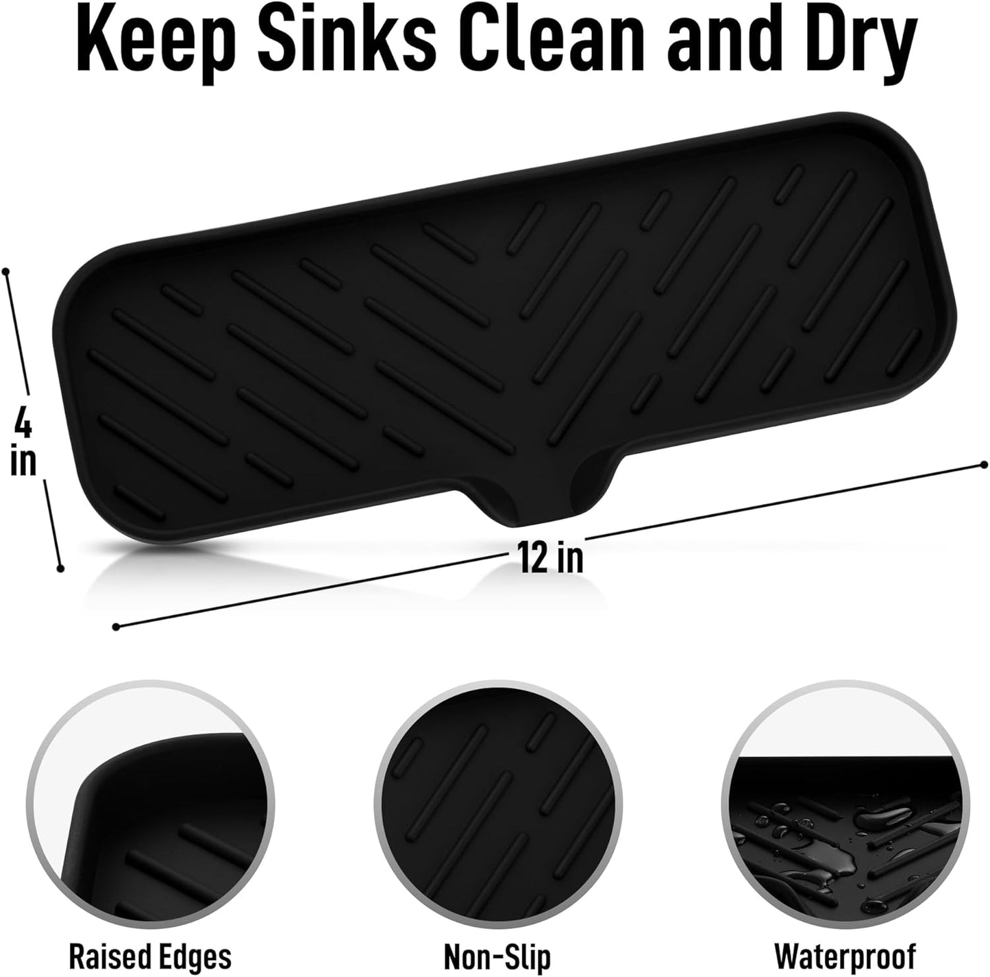 Zulay Kitchen (9x3.5in) Sponge Holder for Kitchen Sink - Flexible Heavy-Duty Multipurpose Sink Caddy - Counter Organizer for Kitchen, Bathroom, Makeup, Trinkets & More! (Grey)