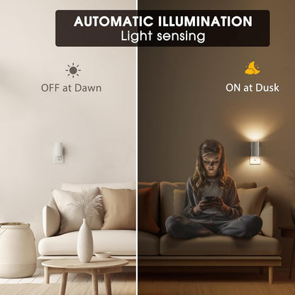 Briignite Motion Sensor Night Light,2 Pack Motion Activated Plug in Night Lights, 0-100LM Dimmable Soft White 3000K, Motion Sensor Light Indoor for Bathroom Hallway Bedroom Stairway Kid Elderly Pet