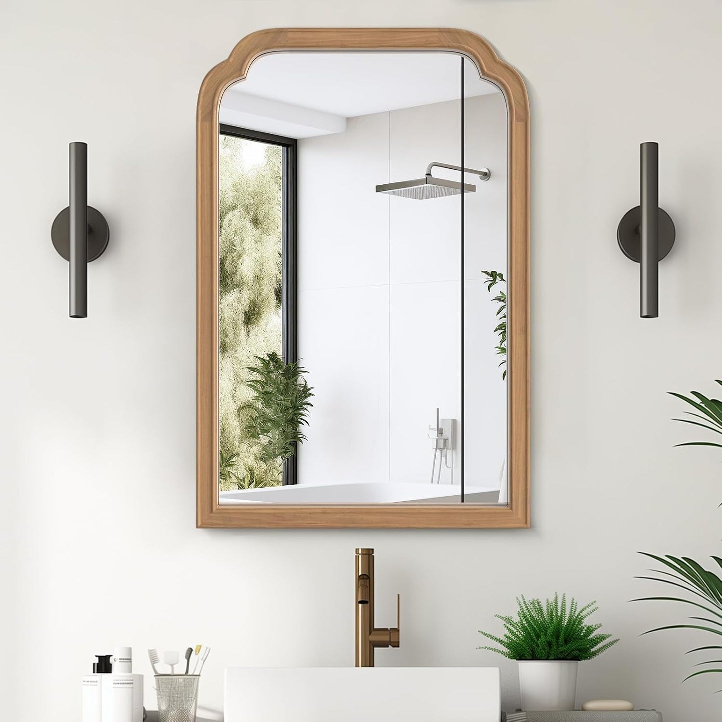 WallBeyond Full Length Mirror Wall Mounted 65"x22", Rustic Wooden Frame Floor Mirror, Large Full Body Mirror for Bedroom, Leaning or Hanging Against Wall, Natural
