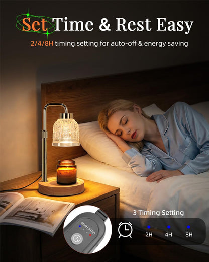 AIFEI Candle Warmer Lamp with Timer, Dimmable Adjustable Height Candle Lamp, Birthday Gifts for Women Mom Sister Friends, House Warming Gifts New Home, Candle Lamp Warmer with 2 Bulbs - CoalBlack