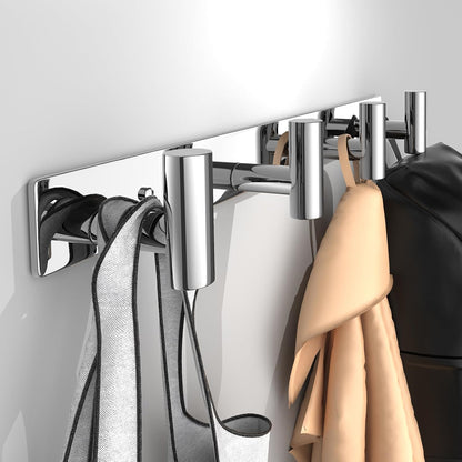 Wall Mounted Coat Rack-3 Hooks, Heavy Duty Stainless Steel Wall Hooks for Towel Coat Bag, Hat Rack Coat Hanger Coat Hooks Towel Racks for Bathroom Entryway Kitchen Office (Silver, 1 Pack)