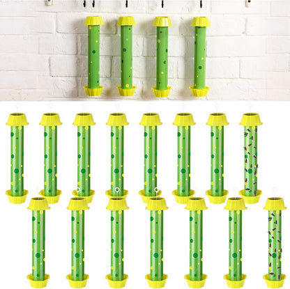 Qualirey 12 Pcs Sticky Fly Trap Fly Stick with Hanging Hook Adhesive Mosquito Catcher for Indoor Outdoor Trap Houseflies and Flying Insects Bee Wasp Moth Fly, 10.2 x 2.5 Inch