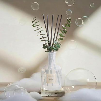 COCORRÍNA Wild Mint & Eucalyptus Reed Diffuser – 6.76 oz Essential Oil with 8 Reeds & Real Eucalyptus Sticks, Home Fragrance for Bedroom or Bathroom Décor