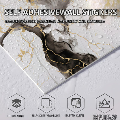 10pcs Peel and Stick Tile Shower Waterproof Marble Tiles Wall Panels, 11.8"x11.8" Self-Adhesive Backsplash Tile, PVC Wall Panels Shower Tiles for Home Bathroom, Kitchen, Living Room Blue