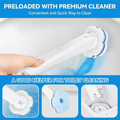 Disposable Toilet Brush with 48 Refills,Toilet Cleaning Supplies,Toilet Wand Brush Starter Kit,Wall Mounted Toilet Bowl Cleaner Brush with Holder for Bathroom Deep Cleaning & Hygiene (White)