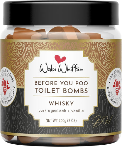 Wabi Whiffs Fizzing Toilet Bombs – Drop In The Ocean | Natural Bathroom Deodorizer | Odor Eliminator Tablets For Freshness & Cleanliness | Eco-Friendly Septic Safe Tablets | 60 Count |