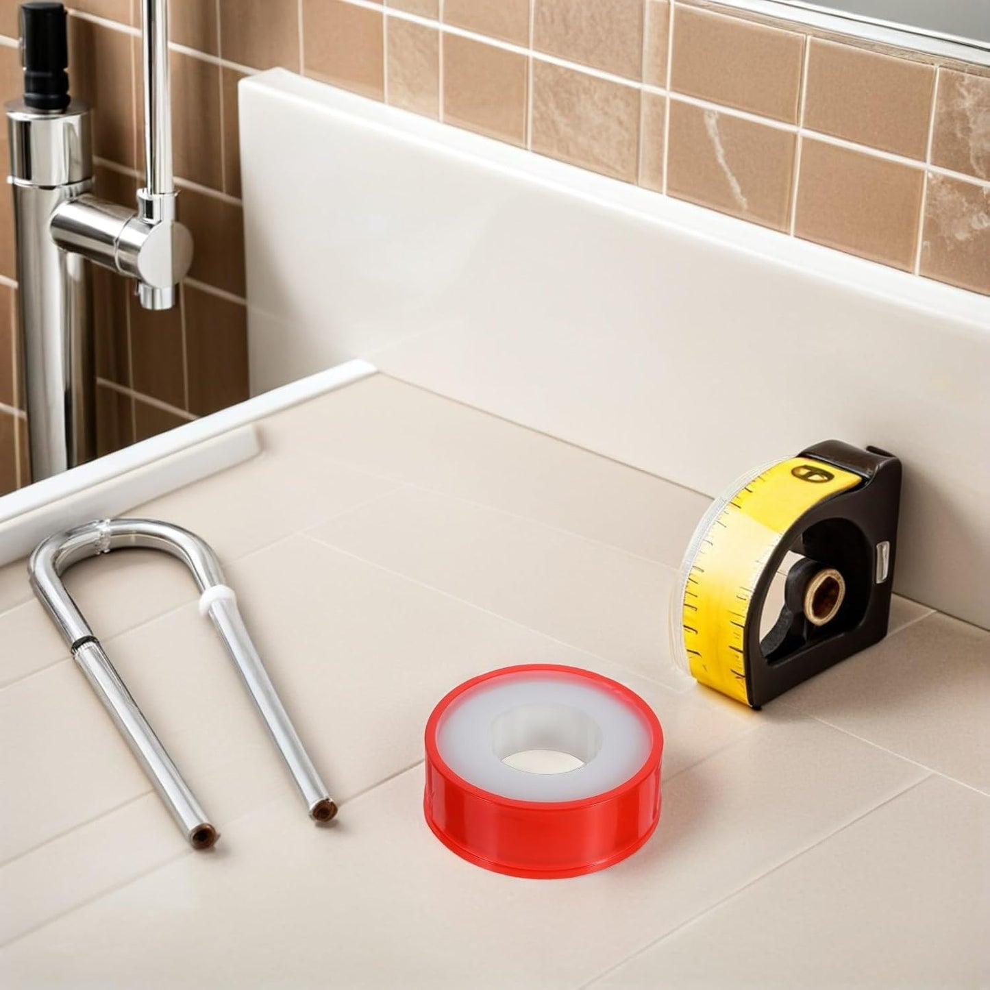 10 Rolls PTFE Plumbers Tape Pipe Thread Sealant Waterproof Leak Repair Tape for Plumbing Connections with Easy Installation, High Strength for Bathroom and New Installations