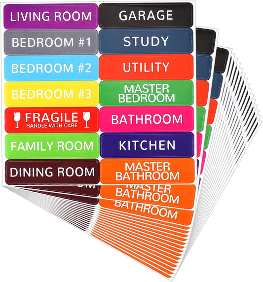 280Pcs 0.98×3.94 Inch Moving Stickers, Ymapinc Moving Labels for Boxes | 14 Color-Coded Removable Labels for Storage Bins, Home Moving, Packing, Shipping & Household Organizing, Easy Peel Off