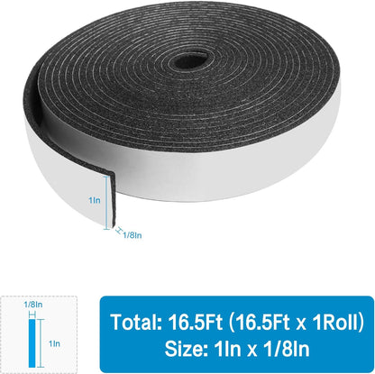 DGSL Foam Insulation Tape, 1/2In x 1/4In x 33Ft Weather Stripping Door Seal Strip for Doors and Windows,Sliding Door,Sound Proof Soundproofing Door Seal,Weatherstrip,Air Conditioning Seal Strip