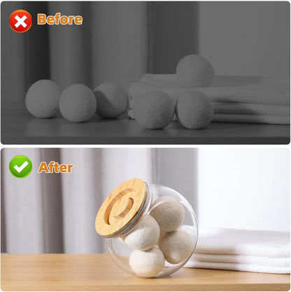 SUBEKYU Dryer Ball Holder for Laundry Room Organization,0.85 Gallon Laundry Pods Container ,Plastic Dishwasher Pods Dispenser,Laundry Pods Holder Dispenser,Laundry Room Organizer(No Dryer Balls)