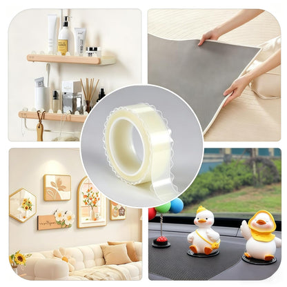 zvp Double Sided Nano Tape, Removable Heavy Duty Mounting Foam Tape, Adhesive Tape for Wall, Carpet, Poster and Picture Hanging Strips (Transparent, 1.15 * 118 in)