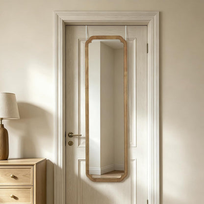WallBeyond Full Length Mirror Wall Mounted 65"x22", Rustic Wooden Frame Floor Mirror, Large Full Body Mirror for Bedroom, Leaning or Hanging Against Wall, Natural