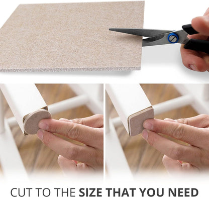 Felt Furniture Pads X-PROTECTOR - 10 Pack Premium 8”x6” Heavy Duty 1/5” Felt Sheets! Cut Furniture Felt Pads for Furniture Feet You Need – Best Furniture Pads for Hardwood Floors! Brown