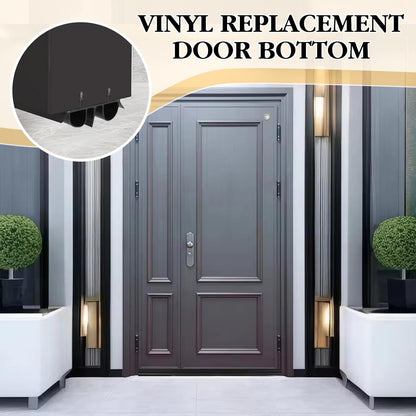 2 Pcs 36 Inch 90CM Exterior Door Sweep with Vinyl Fins, Under Door Weather Stripping Seal for Exterior Doors with Kerf Track, Replacement Bottom Door Seal Strip, Draft Stopper & Rodent Proof