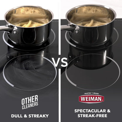 Weiman Ceramic and Glass Cooktop Cleaner - Heavy Duty Cleaner and Polish (10 Ounce Bottle and 3 Scrubbing Pads)