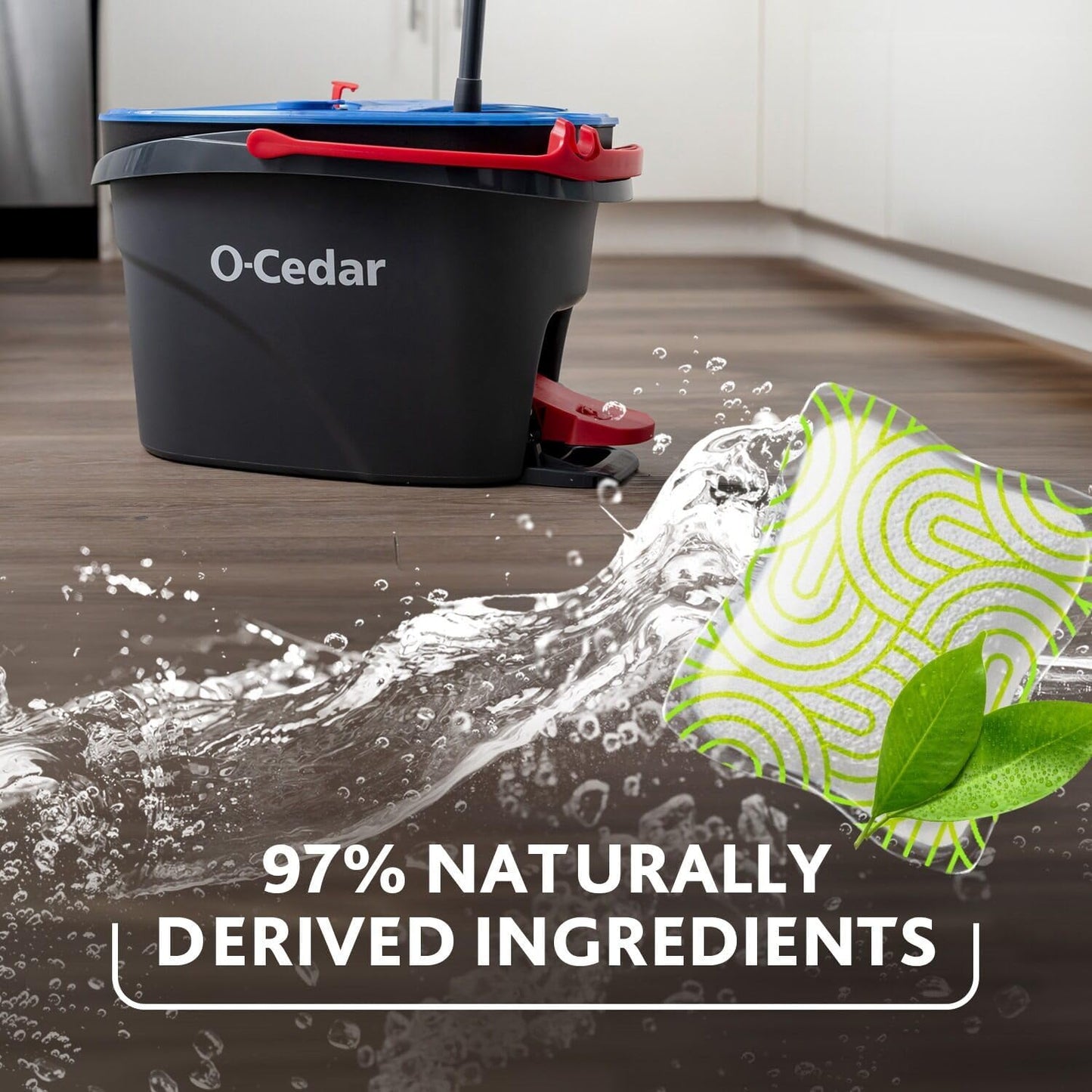 O-Cedar EasyWring RinseClean Microfiber Spin Mop & Bucket Floor Cleaning System with 1 Extra Refill with Lavender Pac (Variety Pack)
