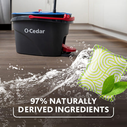 O-Cedar EasyWring RinseClean Microfiber Spin Mop & Bucket Floor Cleaning System with 1 Extra Refill with Lavender Pac (Variety Pack)