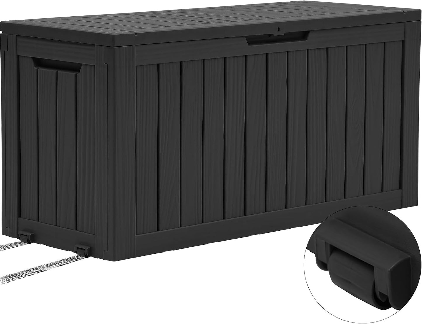 YITAHOME 31 Gallon Outdoor Storage Box | Resin Deck Box and Waterproof Package Delivery Box for Gardening Tools, Pool Supplies, Patio Furniture, Lockable, Taupe