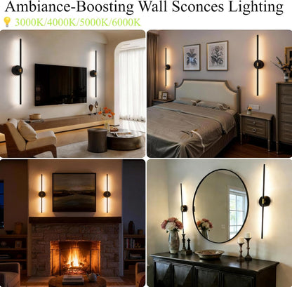 Battery Operated Wall Sconce Set of Two: Gold Wireless Rechargeable Wall Light with 10000mAh Detachable Battery and Remote, 360° Rotatable Scone Wall Decor for Bedroom Hallway Bathroom, 31.5inch