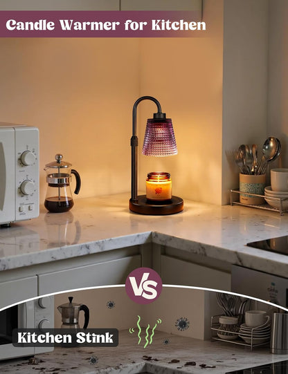 Innqoo Candle Warmer Lamp with Timer, Dimmable Candle Warmer for Jar Candles, Height Adjustable Wax Melts Warmer, Birthday Gifts for Women Mom, House Warming Gifts New Home Decor