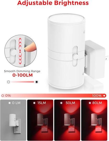 L LOHAS LED Night Light Plug in, Night Lights Plug into Wall, Light Sensor, 0-100LM Soft White 3000K, Dimmable Night Light, Modern Nightlight for Kids Bathroom Hallway Bedroom Kitchen Stairway, 2 Pack