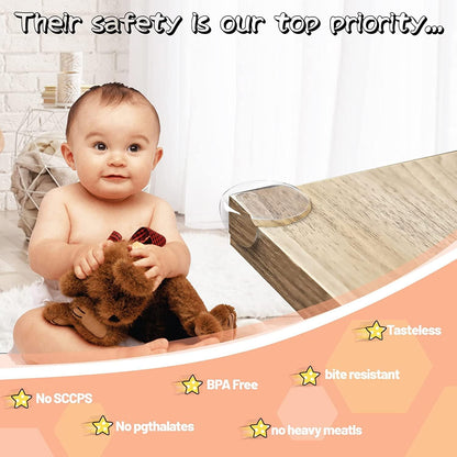 [24 Packs] BECOMTO Baby Safety Corner Guards,Premium Clear Furniture Edge Corner Protector with Strong 3M Gel Stickers Adhesive,Baby Safety Desk Table Sharp Corner Cushion Padding,Crystal Technology