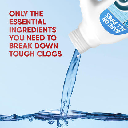 Drano Balance Drain Clog Remover and Cleaner, Non-Corrosive Formula, Safe on All Pipes and Septic Tanks, Formulated Using Only Essential Ingredients, 32 Fl Oz