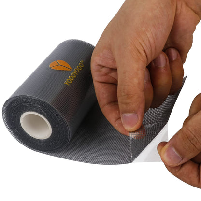 Window Screen Repair Kit, Gray XL(15FT), 3-Layer Strong Adhesive & Waterproof Tape Fiberglass Covering mesh, Repair for Window Screen and Screen Door tears Holes (4inch*15Feet Grey)