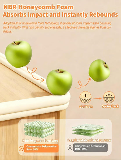16.4FT L-Shape Baby Corner Protector Guards, Pre-Taped, 0.47''Thick | Edge Safety Bumpers for Furniture & Sharp Table Corners, with 10 Corners, Waterproof Soft Foam Adhesive Guard Cushion, White