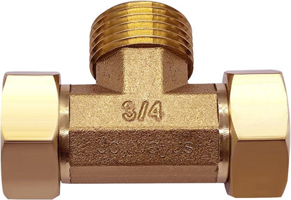 Joywayus 2PCS Brass 3/4" GHT Garden Hose Splitter Body Backyard 2 Way Y Shaped Swivel Connector Threaded Pipe Fitting Coupler Adapter with Washer