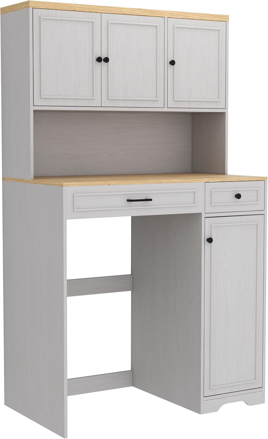 Over The Washer Dryer Storage Shelf Cabinet, Laundry Room Organizer with Basket, Drawer & Adjustable Shelves, Maximize Space Above Compact Washing Machine, Easy Assembly, Antique White