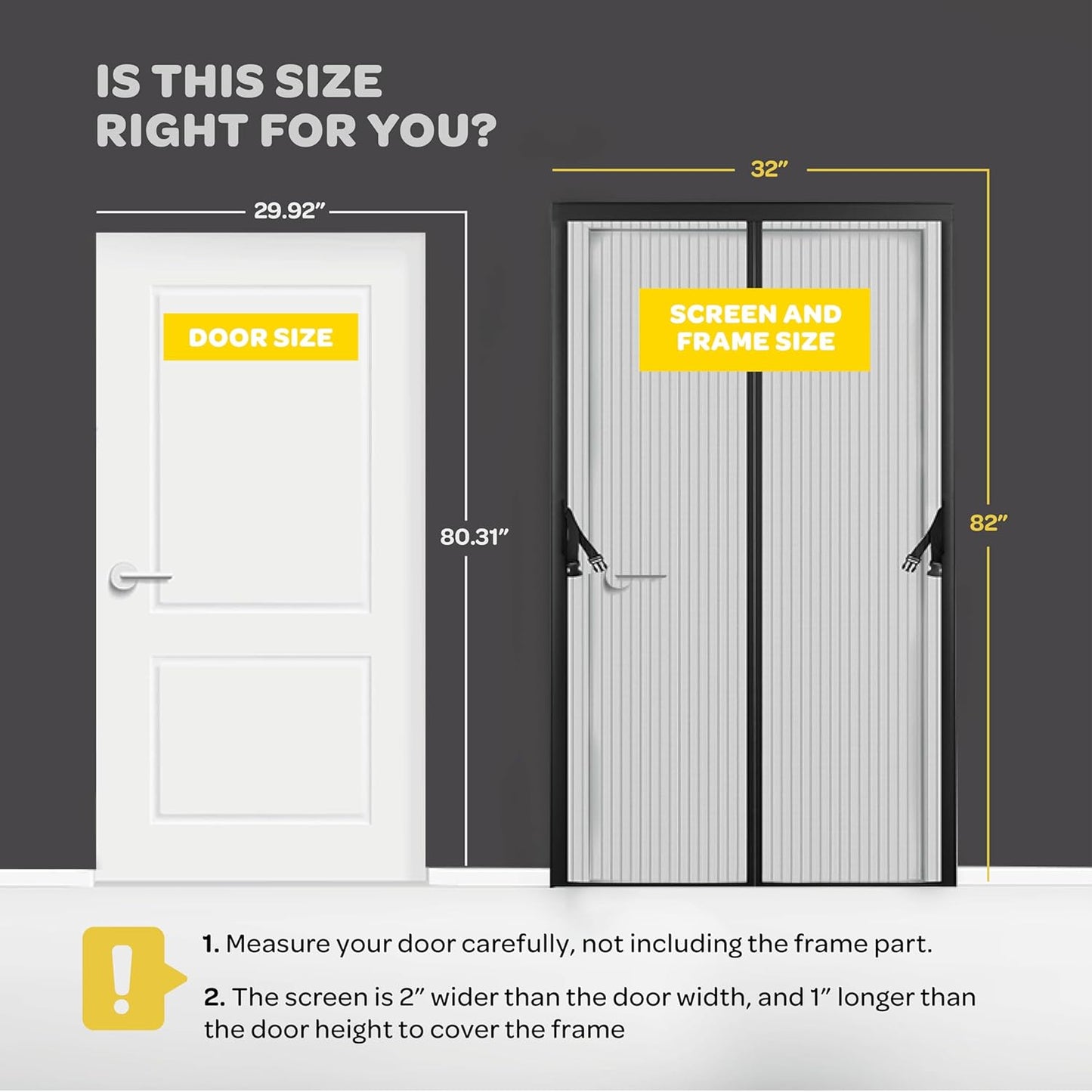 Magnetic Screen Door, Hands-Free Kid/Pet-Friendly Walk Through - Self Magnetic Closure Screen Door Mesh, Stay-Open Option with Buckles - Keeps Bugs Out Lets Breeze in, Fits Door Size (39.4" x 82.7")