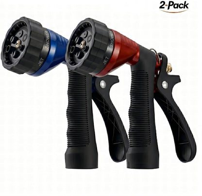 GREEN MOUNT Water Hose Nozzle Spray Nozzle, Metal Garden Hose Nozzle with Adjustable Spray Patterns, Perfect for Watering Plants, Washing Cars and Showering Dogs & Pets