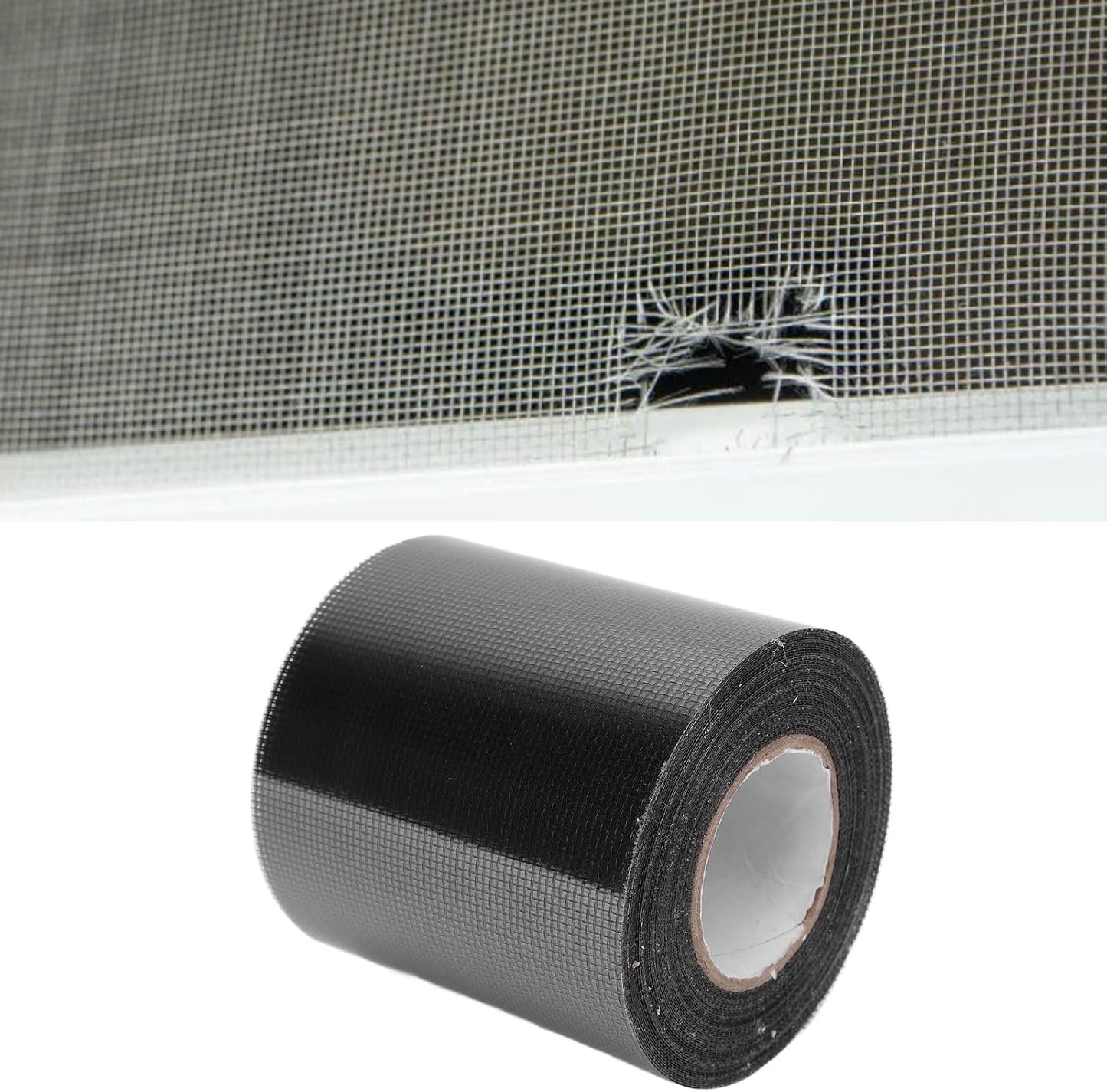 FTVOGUE Window Screen Repair Tape, 80mm x 9.15m Transparent Self Adhesive Mesh Patch for Mesh Doors Tents Pool Net Car Screens Camping Tarps (Gray)